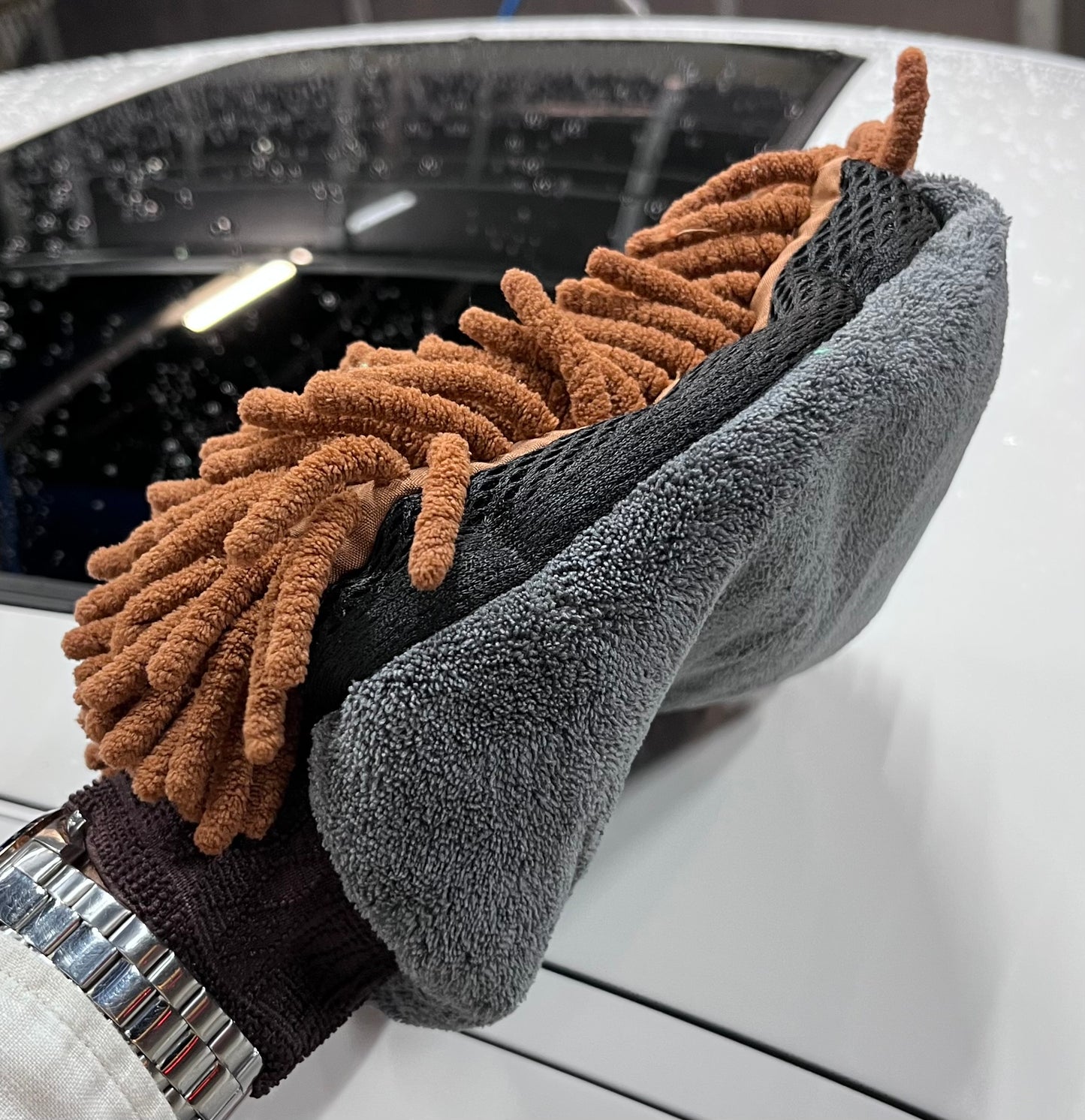 Gant de lavage microfibre double face - spécial detailing auto