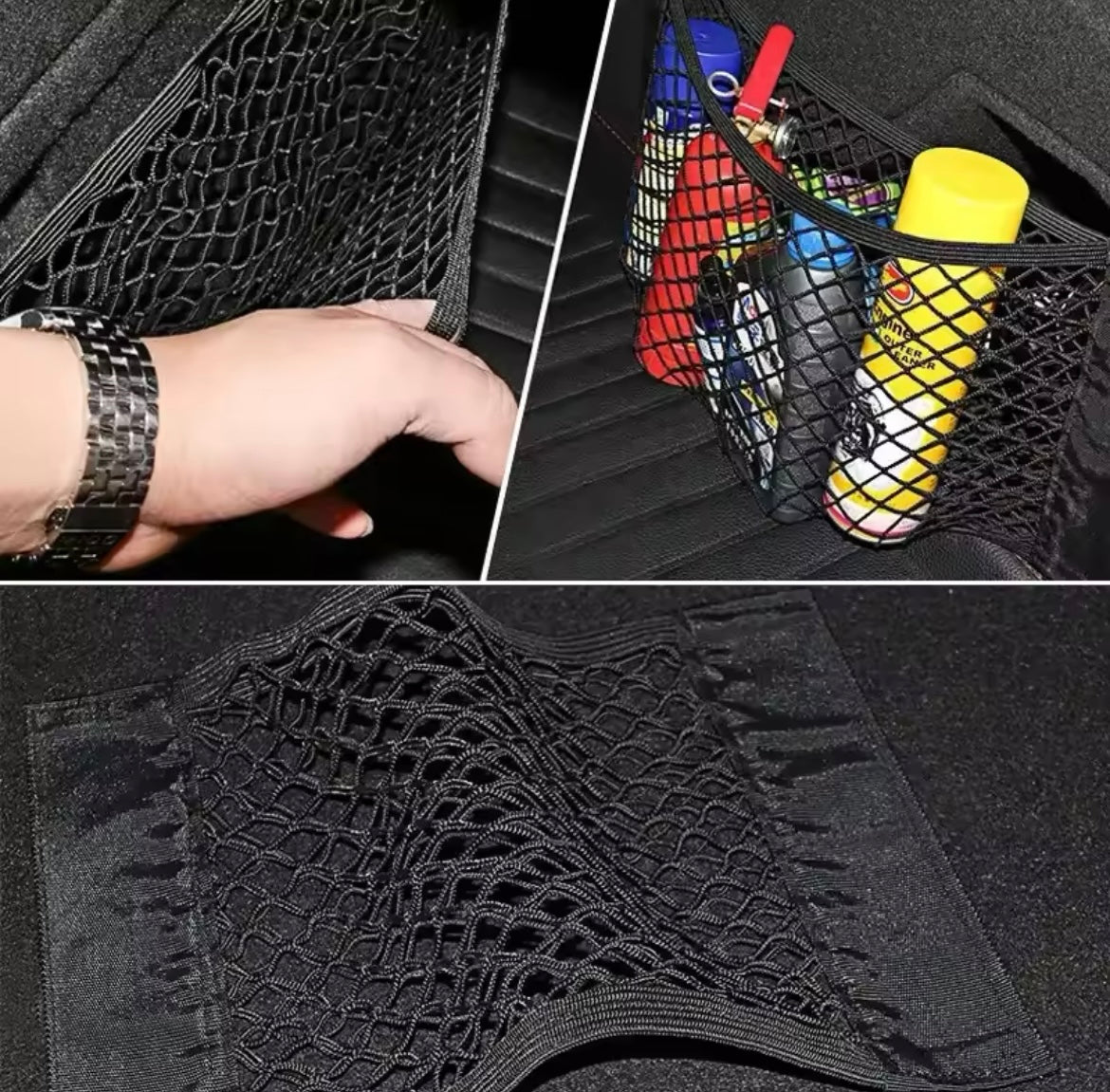 Filet de Rangement Élastique pour Coffre de Voiture – Double Maille